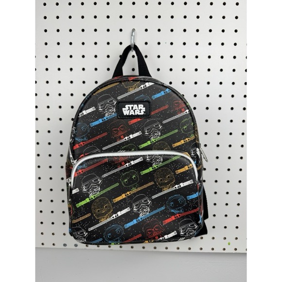 Funko Handbags - Funko Star Wars Mini‎ Backpack Neon Lightsaber Character Print Faux Leather Bag